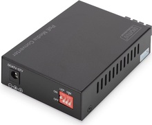Optiline konverter Digitus DN-82150, Gigabit PoE, multimode, RJ45/SC, must