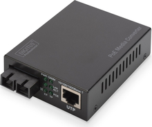 Meediumimuundur Digitus DN-82160, Gigabit PoE, RJ45/SC, SM, must