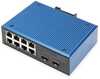 Võrgulüliti Digitus DN-651146, 8+2-Port Fast Ethernet, must/sinine