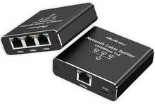 Ethernet jagaja Qoltec mini SWITCH 1x3 RJ45, USB-C, alumiinium