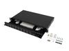 Fiiberoptiline jaotuskast LANBERG 12XSC DUPLEX / 12XLC QUAD RACK 19 1U, must