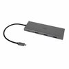USB-C dokk DELTACO 12-in-1, hõbedane, Triple display, 4K UHD 60 Hz, PD 85 W