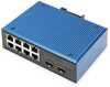 Võrgulüliti Digitus DN-651147, 8+2-Port Fast Ethernet PoE, must, sinine