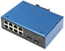 Võrgulüliti Digitus DN-651147, 8+2-Port Fast Ethernet PoE, must, sinine