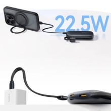 Akupank Baseus EnerFill FC21 QPow3 Ultra 10000 mAh, 22.5 W, digitaalse ekraani ja eemaldatava kaabliga, must
