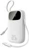 Akupank Baseus EnerFill FC31 20000 mAh, 22.5 W, digitaalse ekraani ja 2 integreeritud kaabliga (USB-C + Lightning), valge