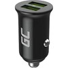Autolaadija USB Green Cell GC CADM-GC-36AA, 36 W, must