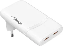 Toiteadapter Akyga AK-CH-32, 65 W, 2x USB-C, valge