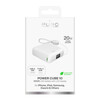 Akupank Puro 10000 mAh, 20 W, USB-C USB-A, ekraaniga ja sisseehitatud USB-C kaabliga, valge