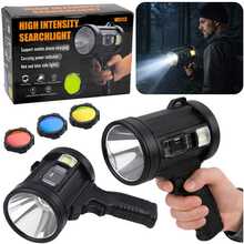 LED prožektor Lean LED Solar Searchlight, 6 režiimi, powerbank, vahetatavad filtrid