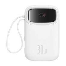 Akupank Baseus QPow 2 10000 mAh, 30 W, valge