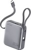 Akupank 4smarts Pocket Dual Cord 10000 mAh, 22.5 W, integreeritud USB-C kaabliga, hall