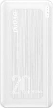 Akupank Dudao K12PQ+ 20000 mAh, 20 W, valge