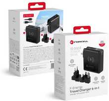 Mitmeotstarbeline laadija Forcell F-ENERGY 15000 mAh, 45 W, 6in1, must