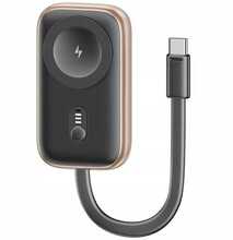 Induktsioonlaadija Usams CD245 2-in-1 koos 1200 mAh akupangaga, USB-C, tarnish