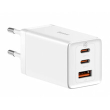 Seinalaadija Baseus GaN5 Pro, 2xUSB-C + USB, 65W, valge