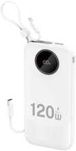 Akupank Dudao K13 10000 mAh, integreeritud kaabliga, valge