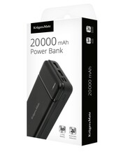 Akupank Kruger&Matz 20000 mAh, USB-C, Micro USB, 2xUSB-A