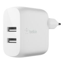 Seinalaadija Belkin WCB002vfWH Dual USB-A 24 W, valge