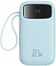 Akupank Baseus Qpow2 20000 mAh, 22.5 W, kahe kaabliga, digitaalne ekraan, sinine