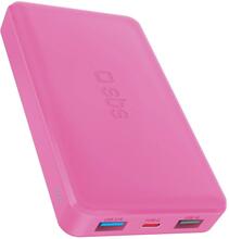 Akupank SBS TTBB10000FASTP 10000 mAh, 2x USB-A + USB-C, roosa