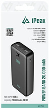 Akupank iPeax Power Bank 20000 mAh, 2x USB-A