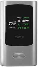 Akupank Puro 10000 mAh, 45 W, USB-A, USB-C, ekraaniga, tumehall