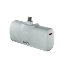 Väline akupank SBS EcoPower 5000 mAh, 10 W, integreeritud USB-C pordiga, hall
