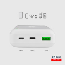 Akupank SBS TTBB20000PD20W 20000 mAh, 20 W, valge