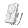 Akupank Dudao K29 10000 mAh, 20 W, integreeritud USB-C ja Lightning kaablitega, hõbe