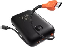 Akupank Veger K3 (W3018) 30000 mAh, sisseehitatud kaablitega Type C / Lightning, 35 W, must