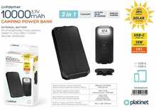 Akupank Platinet Solar 10000 mAh, must