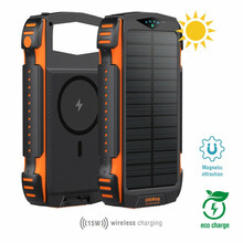 Päikesepaneeliga akupank 4smarts Solar TitanPack UltiMag 20000 mAh, must