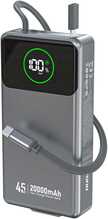 Akupank Dudao K31 Pro 20000 mAh, 45 W, integreeritud USB-C kaabel, hall