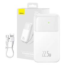 Akupank Baseus Comet 10000 mAh, 22.5 W, valge