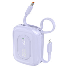 Akupank Dudao K32 10000 mAh, 22.5 W, integreeritud USB-C / Lightning kaabel, lilla