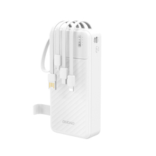 Akupank Dudao K11 Pro 20000 mAh, integreeritud kaablitega, valge