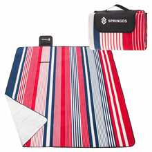 Matkamatt Springos Picnic Mat PM006, 200 x 160 cm, sinine/valge/roosa