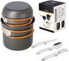 Matkanõude komplekt Nils Camp Canteen Set, 0.8 L, oranž/hall, 5 tk