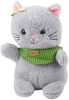 Pehme kassipoeg Lean Toys, 22 cm, hall rohelise salliga