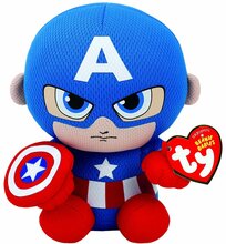 Pehme mänguasi TY Marvel Captain America TY41189, 15 cm, erinevad värvid