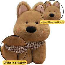 Pehme mänguasi koer Lean Toys, pruun sall, 25 cm