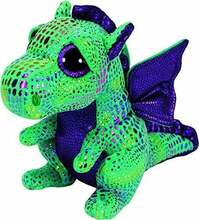 Pehme mänguasi TY Beanie Boos Cinder, roheline draakon, 15 cm