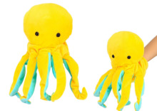 Pehme maskott Lean Toys kahepoolne kaheksajalg, kollane, 25 cm
