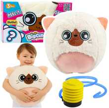Täispuhutav plüüsist pall Lean Toys BigCutePet, valge, 50 cm