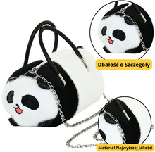 Panda käekott, Lean Toys, must/valge, 20 cm