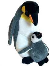 Pehme mänguasi Beppe Penguin With Baby 13878, valge/must/hall, 20 cm