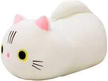 Pehme kassipoeg Lean Toys, valge, 40 cm