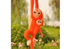 Pehme mänguasi ahv koos pojaga LEAN TOYS 90 cm oranž