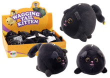 Pehme kassipoeg Lean Toys, must, kellukesega